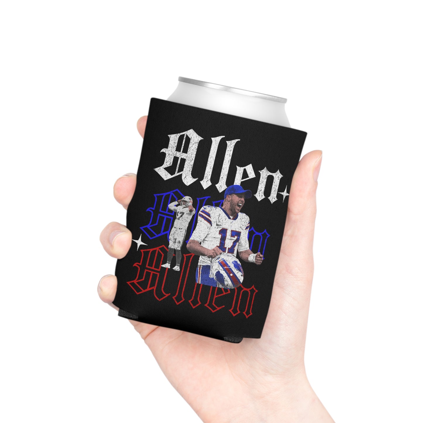 Josh Allen Bills Can Cooler, Regular and Slim can Koozie