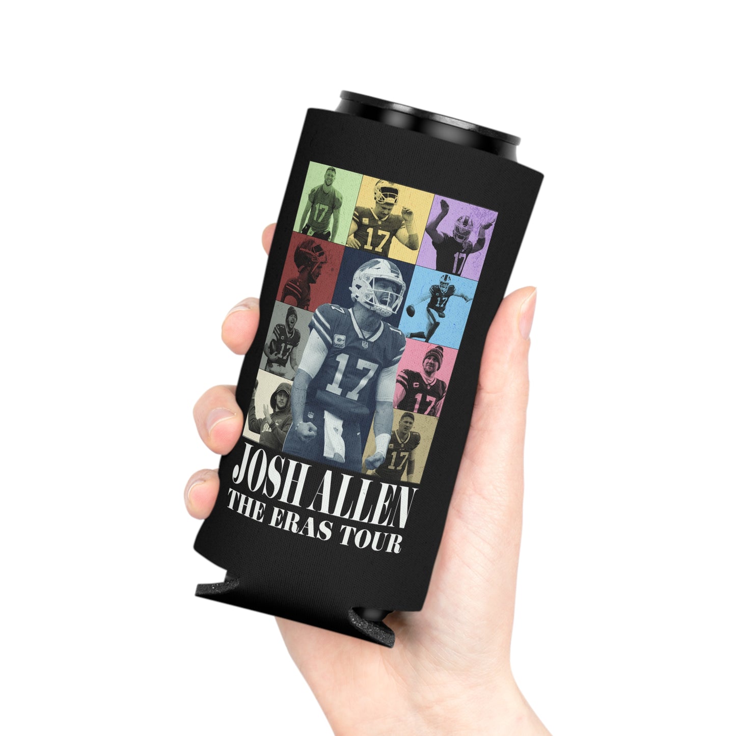 Josh Allen Eras Tour Can Cooler, Regular and Slim can Koozie
