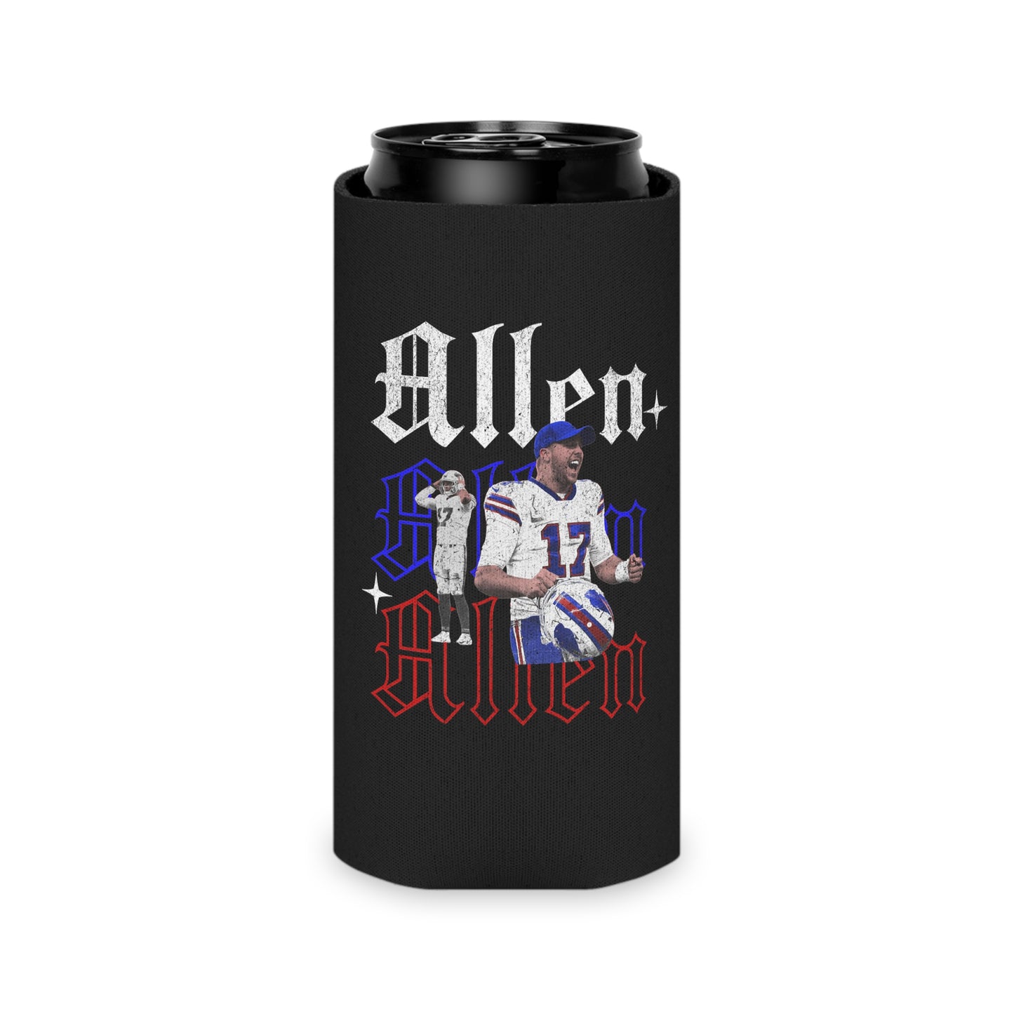 Josh Allen Bills Can Cooler, Regular and Slim can Koozie