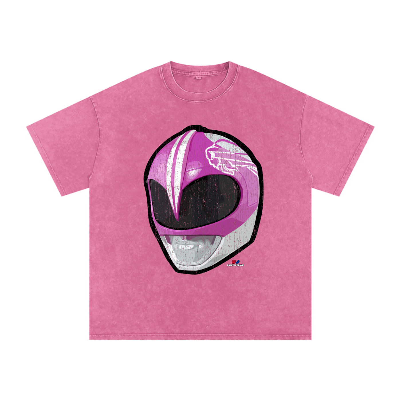 Pink Ranger Buffalo Helmet Vintage Washed T-Shirt