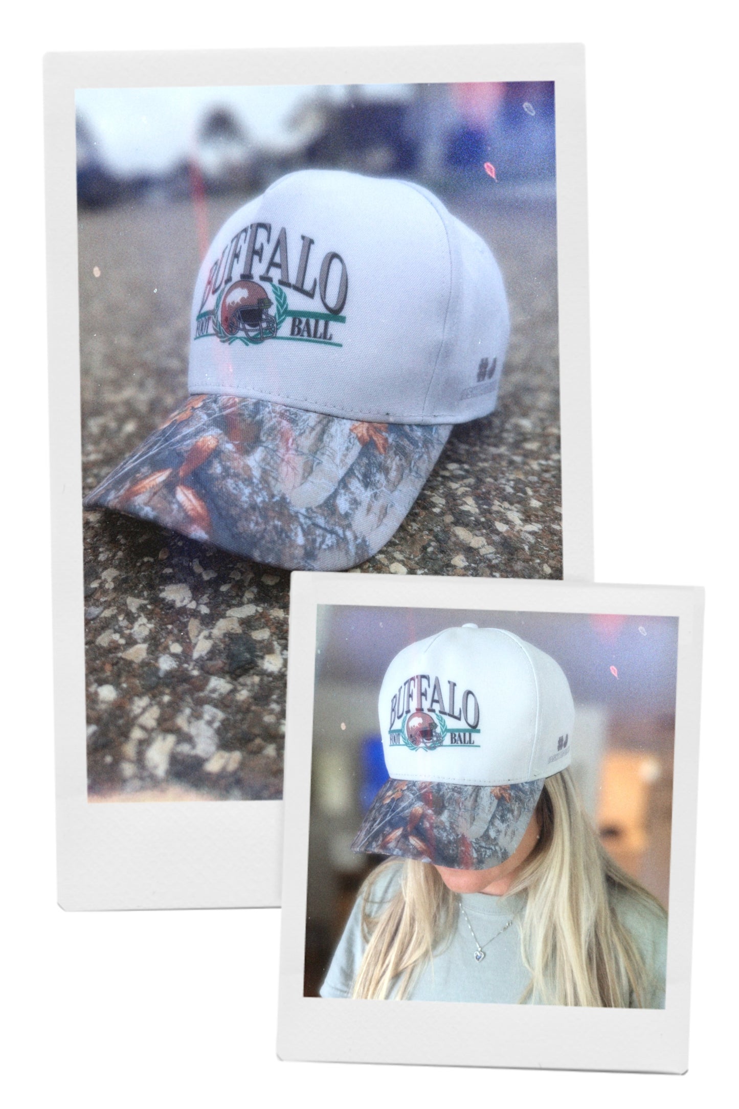 Buffalo Football Vintage Style Two Toned Camo Hat