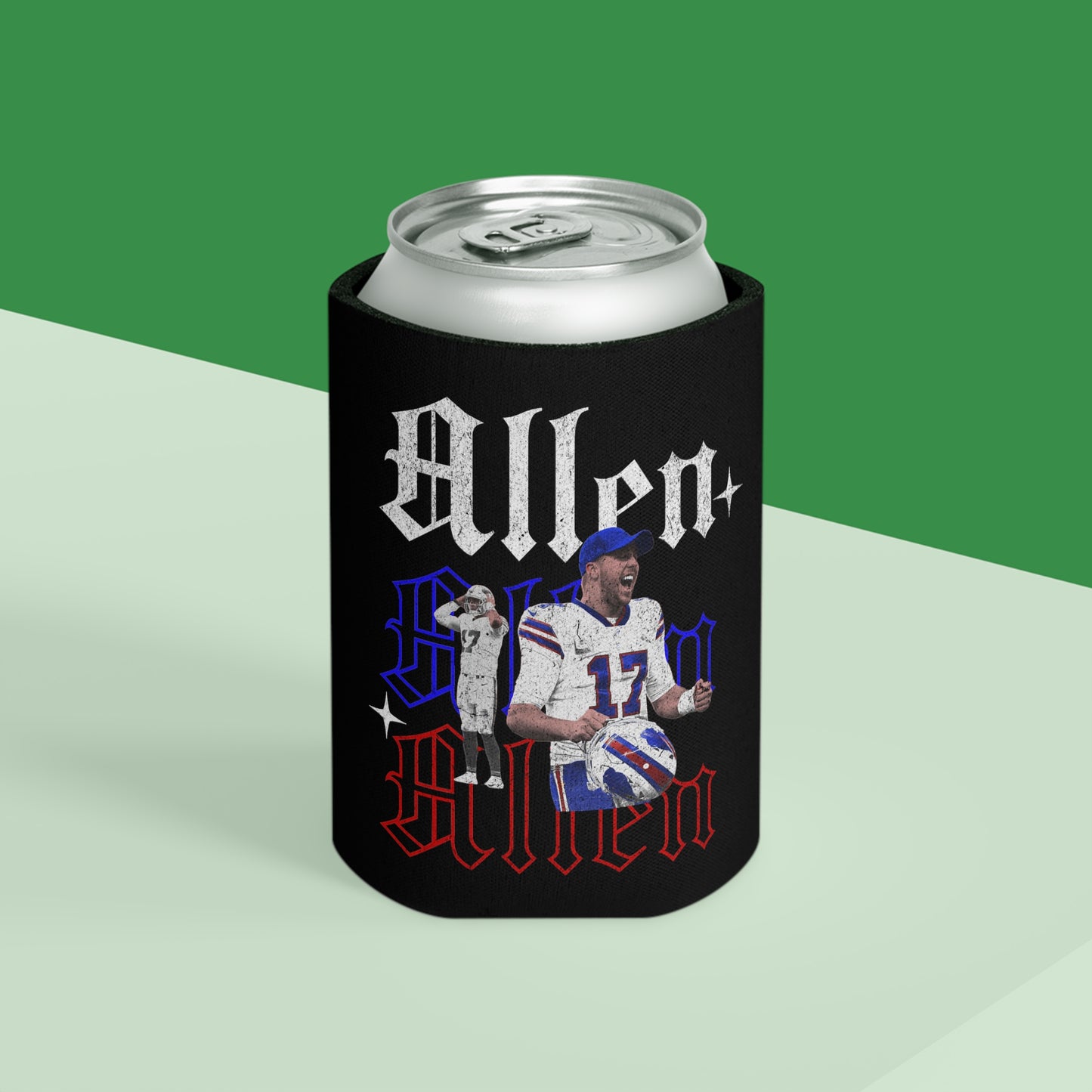 Josh Allen Bills Can Cooler, Regular and Slim can Koozie