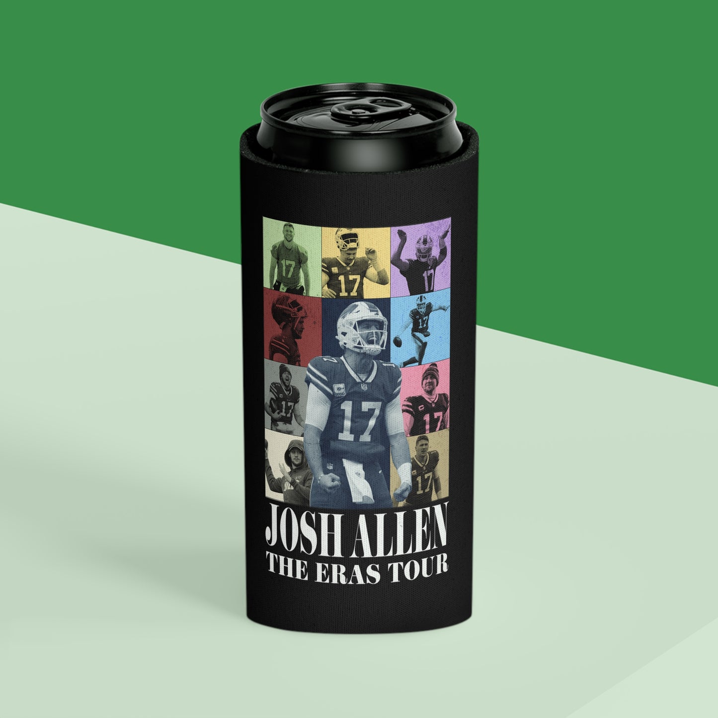 Josh Allen Eras Tour Can Cooler, Regular and Slim can Koozie
