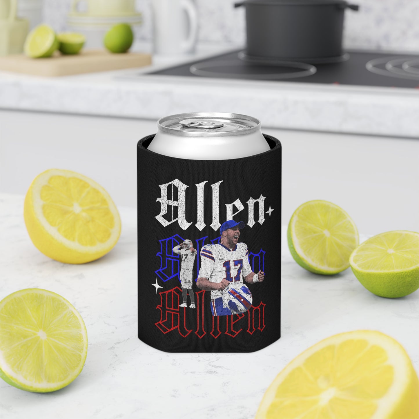 Josh Allen Bills Can Cooler, Regular and Slim can Koozie