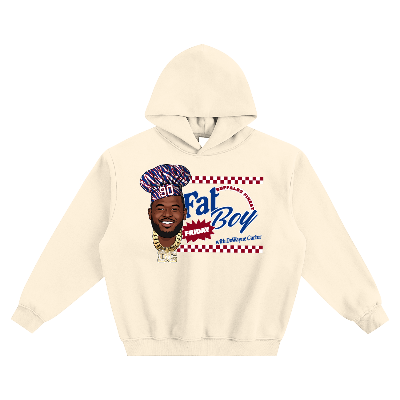 DeWayne Carter Fat Boy Friday X Hashtag Beanie Boxy Heavyweight Hoodie