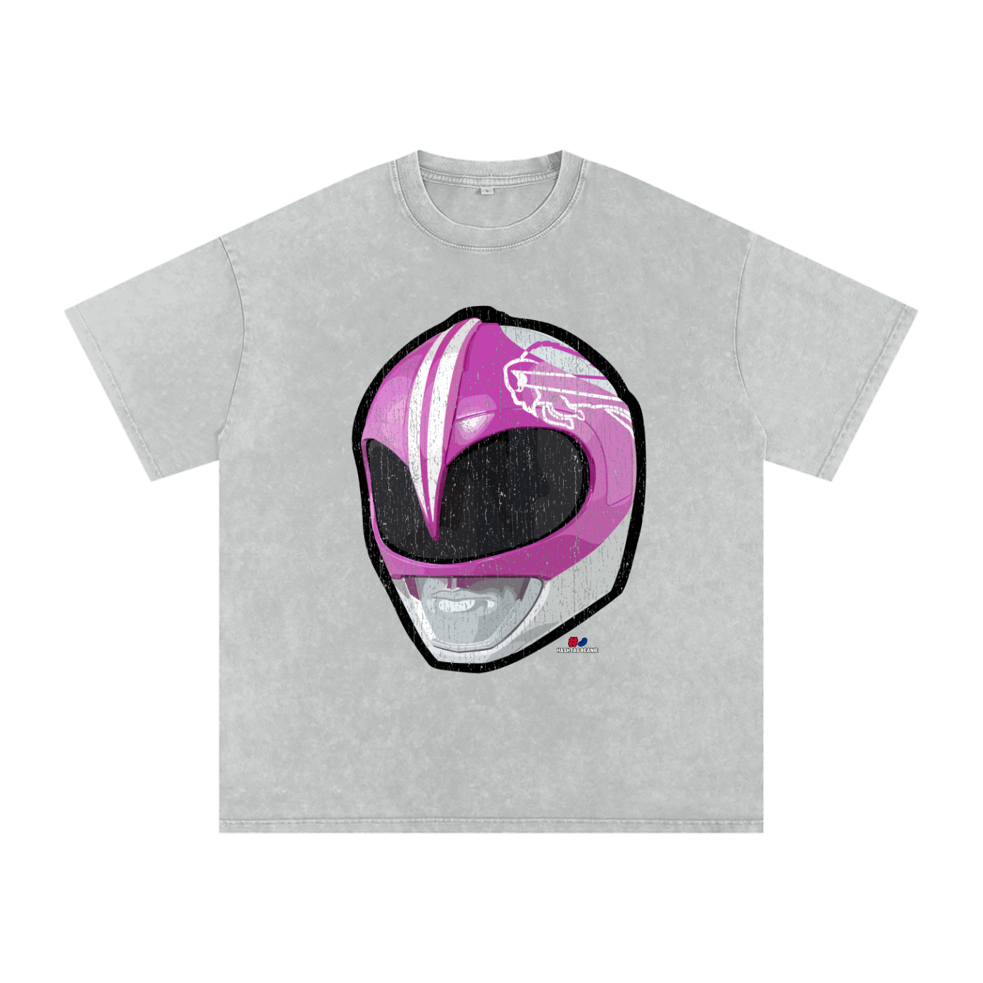 Pink Ranger Buffalo Helmet Vintage Washed T-Shirt