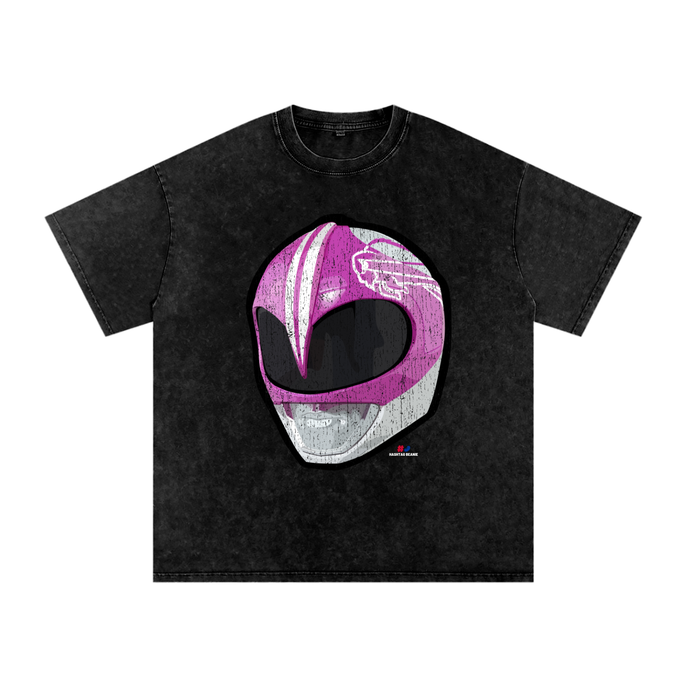 Pink Ranger Buffalo Helmet Vintage Washed T-Shirt