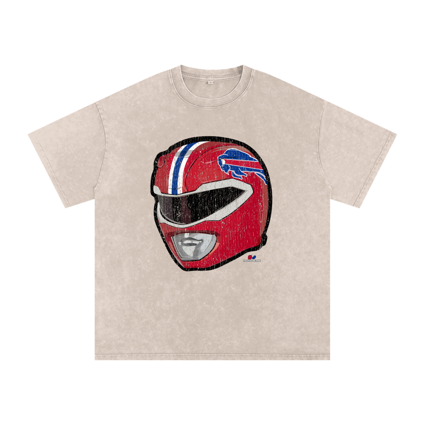 Power Ranger Buffalo Helmet Vintage Washed T-Shirt
