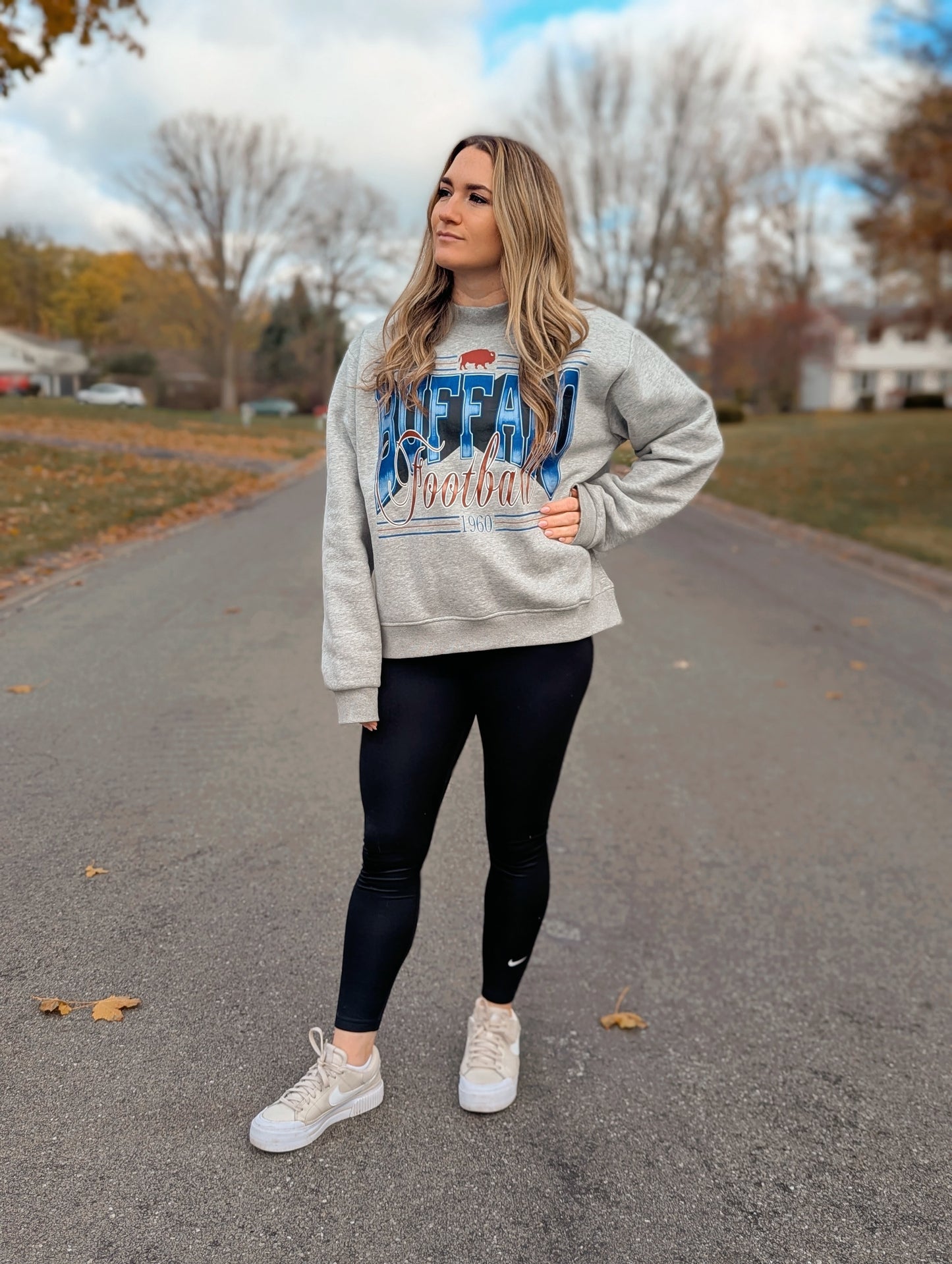Buffalo Football Mock Neck Sweatshirt