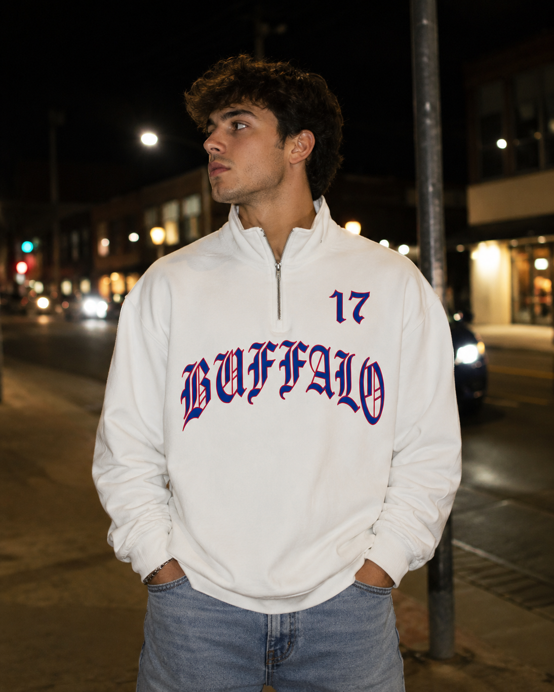 Mens Buffalo Football Quarter Zip