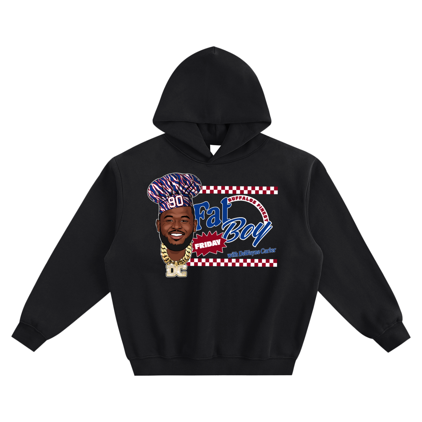 DeWayne Carter Fat Boy Friday X Hashtag Beanie Boxy Heavyweight Hoodie