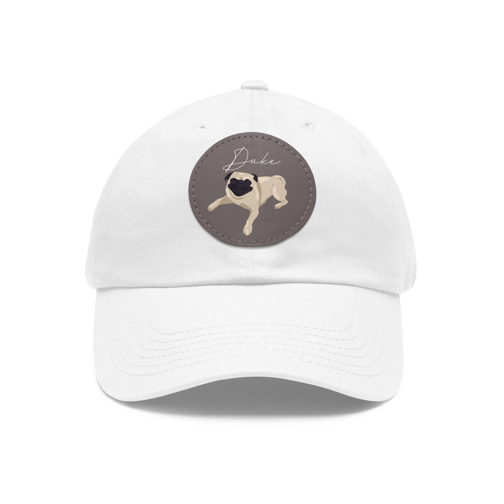 Baseball Hat with Leather Patch and custom portrait