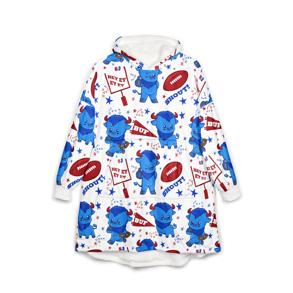 Think Fleece Lined Buffalo Hoodie Blanket