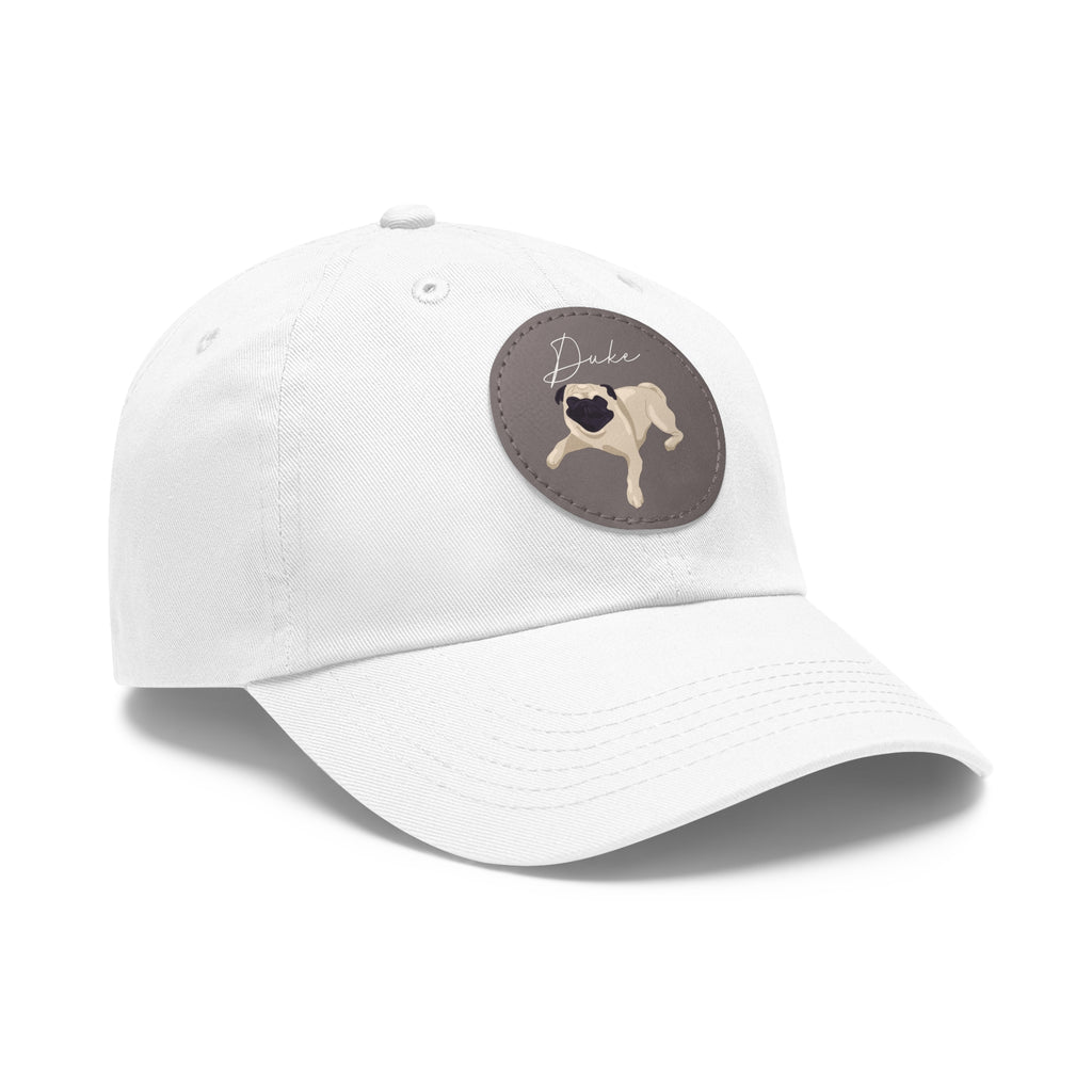 Baseball Hat with Leather Patch and custom portrait
