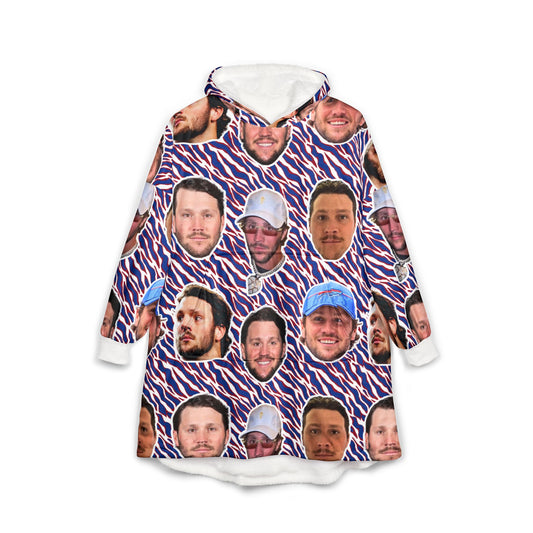 Think Fleece Lined Josh Face Hoodie Blanket