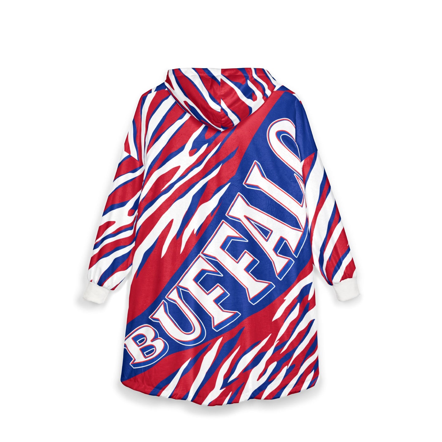 Thick Fleece Lined Buffalo Hoodie Blanket