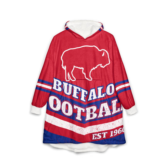 Thick Fleece Lined Vintage Jersey Hoodie Blanket