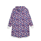 Think Fleece Lined Patterned Blanket Hoodie