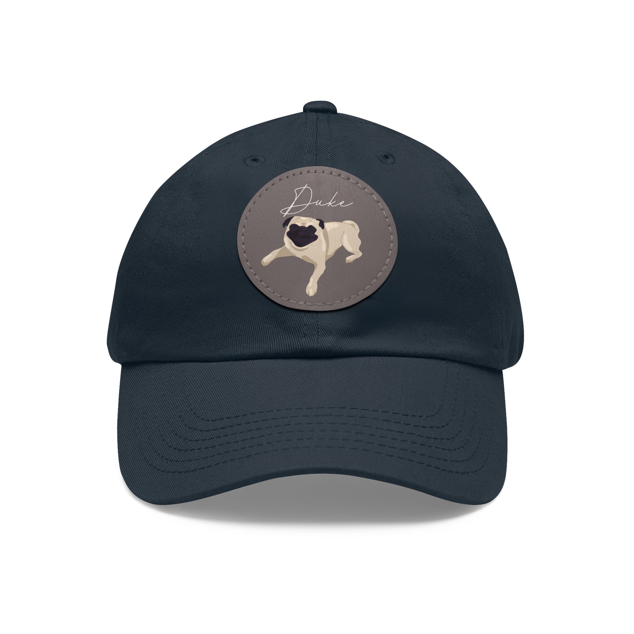 Baseball Hat with Leather Patch and custom portrait