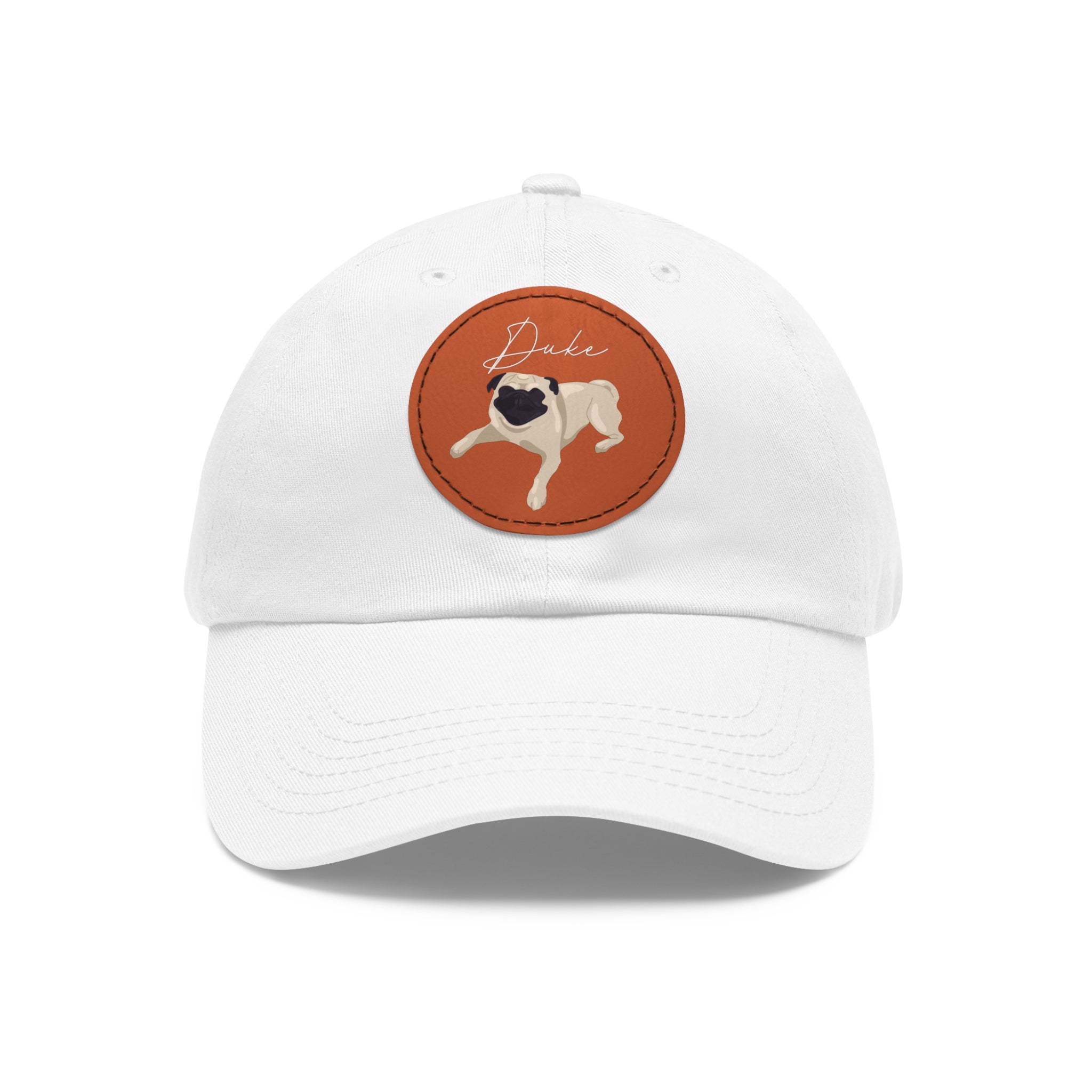 Baseball Hat with Leather Patch and custom portrait