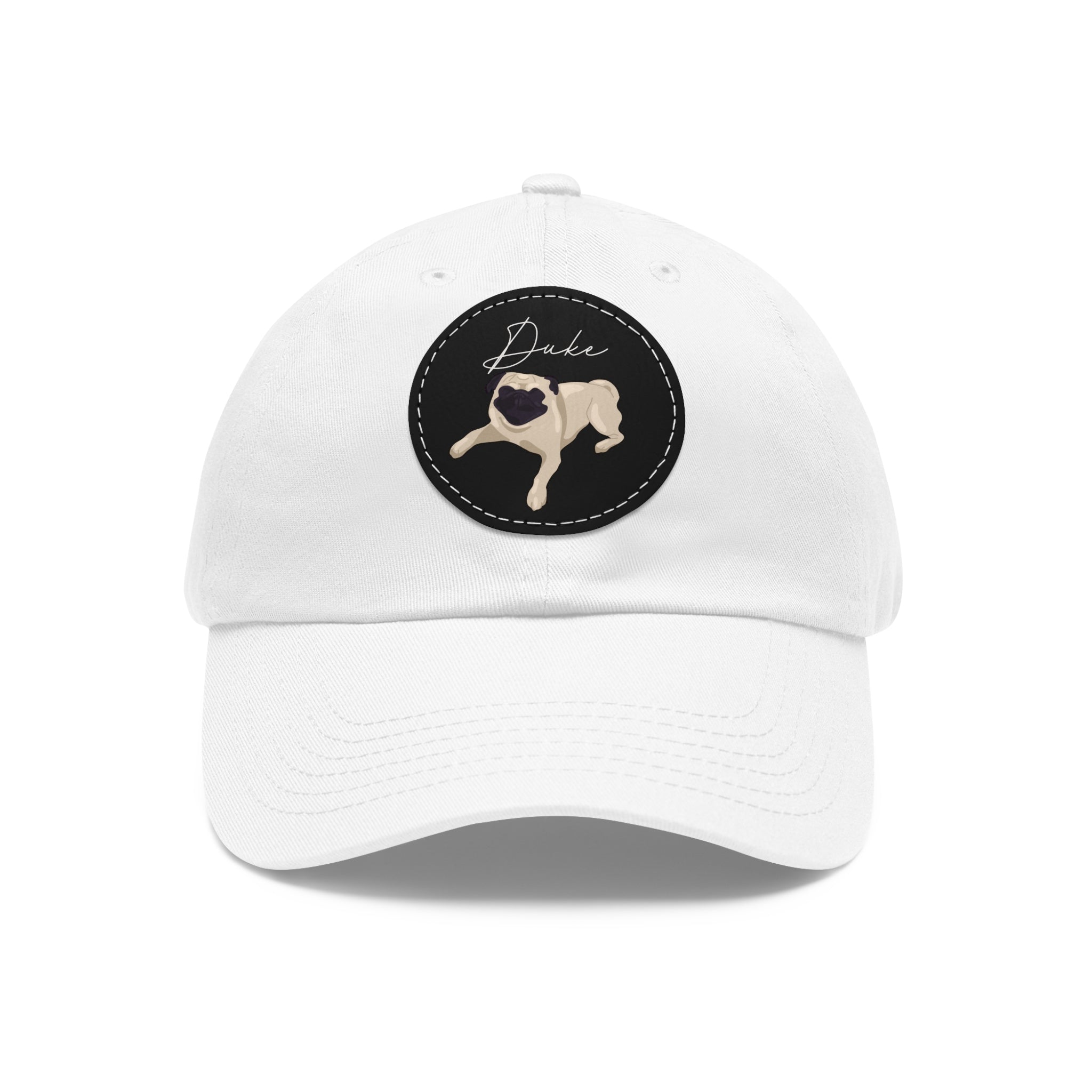 Baseball Hat with Leather Patch and custom portrait