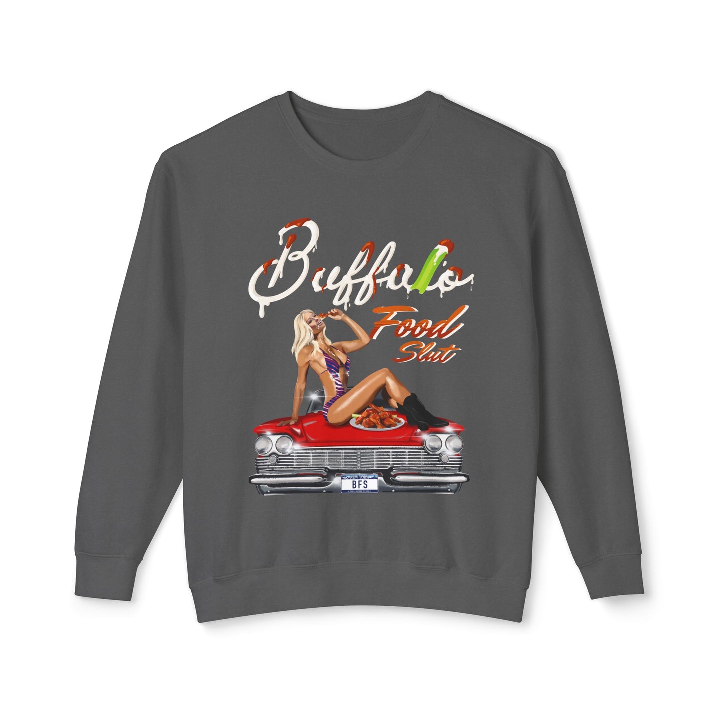 Buffalo Food Slut X Hashtag Beanie Crewneck Sweatshirt