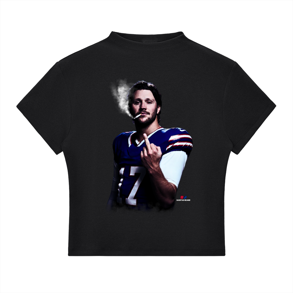 F#@K THE HATERS Slim Fit Mock Neck Baby Tee