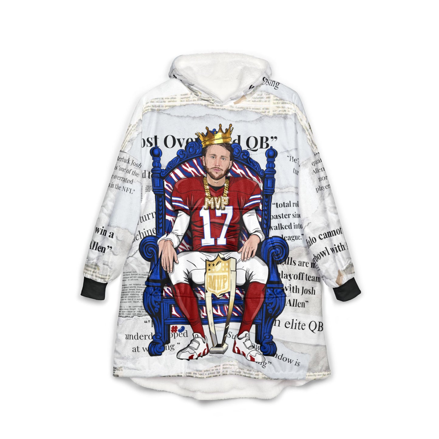 Thick Fleece Lined MVP Headlines Hoodie Blanket