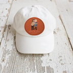 Baseball Hat with Leather Patch and custom portrait