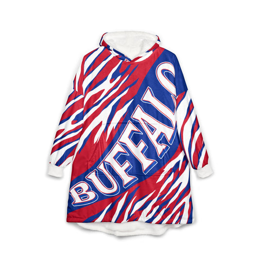 Thick Fleece Lined Buffalo Hoodie Blanket