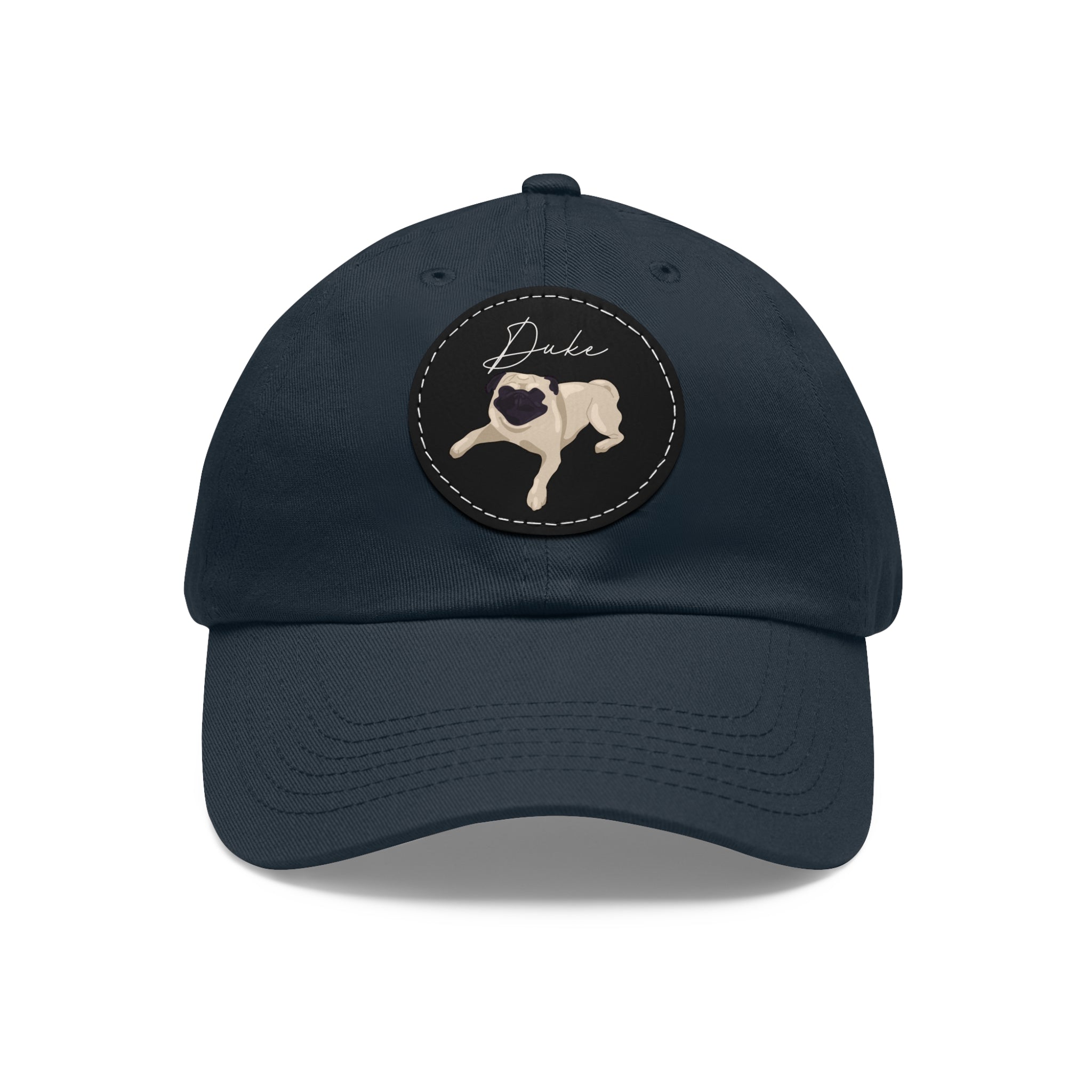 Baseball Hat with Leather Patch and custom portrait