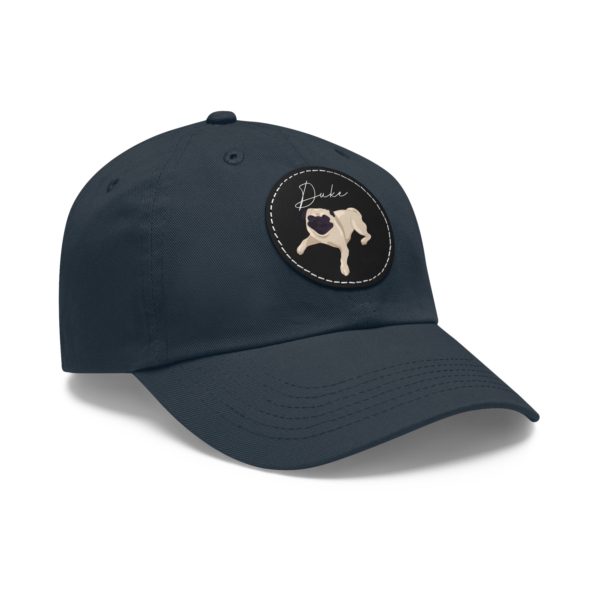 Baseball Hat with Leather Patch and custom portrait