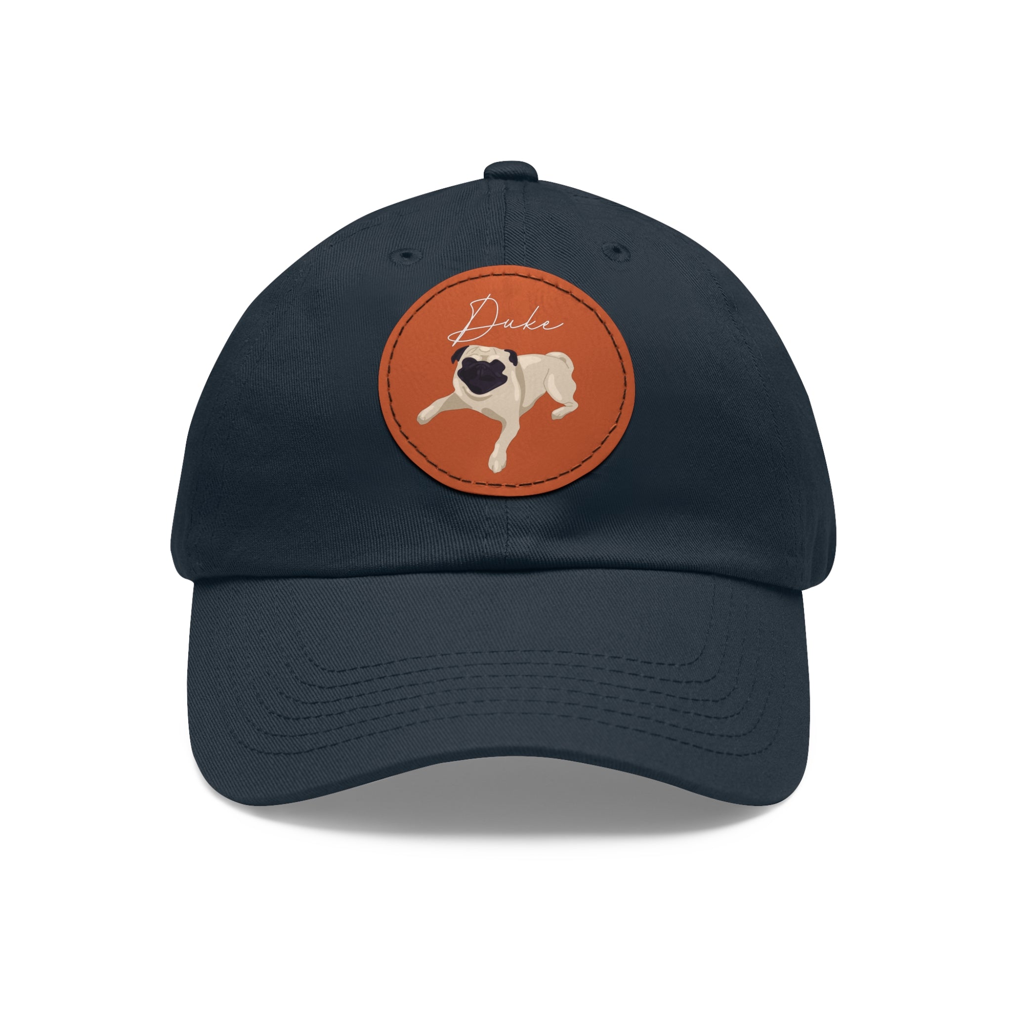 Baseball Hat with Leather Patch and custom portrait