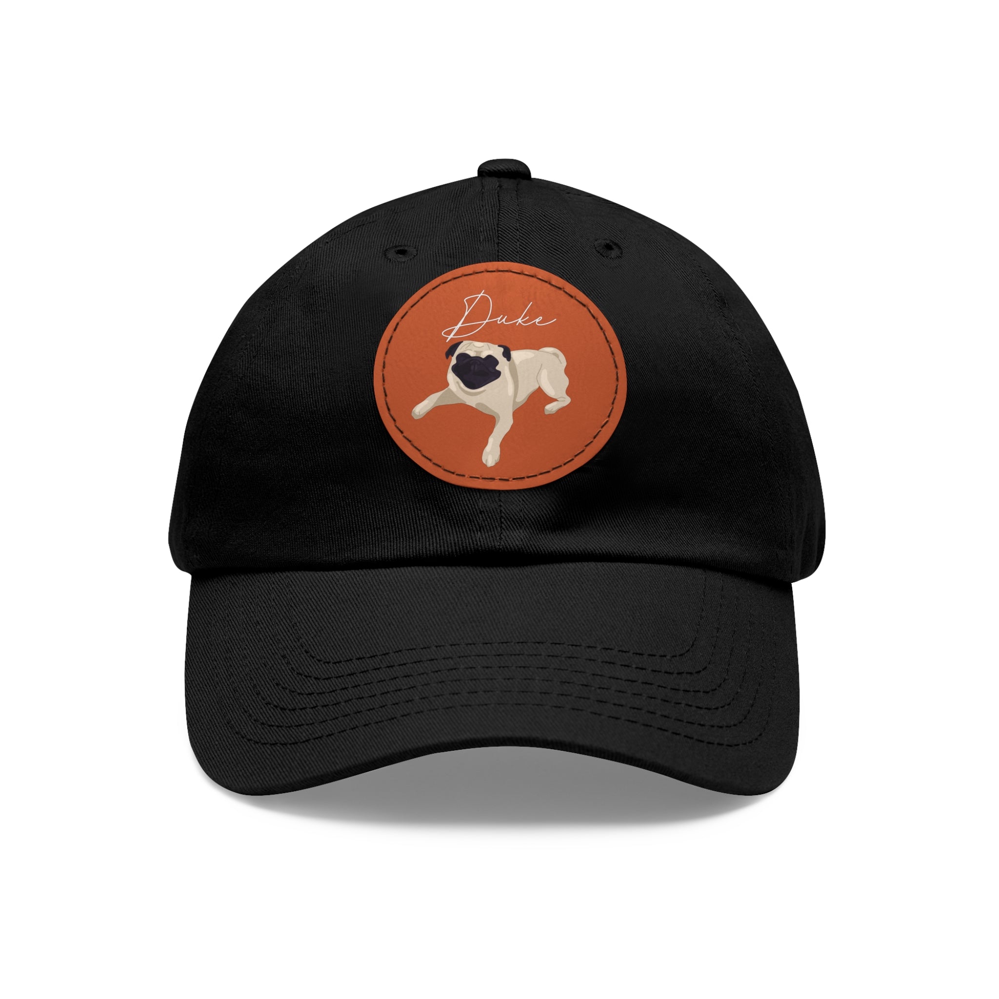 Baseball Hat with Leather Patch and custom portrait