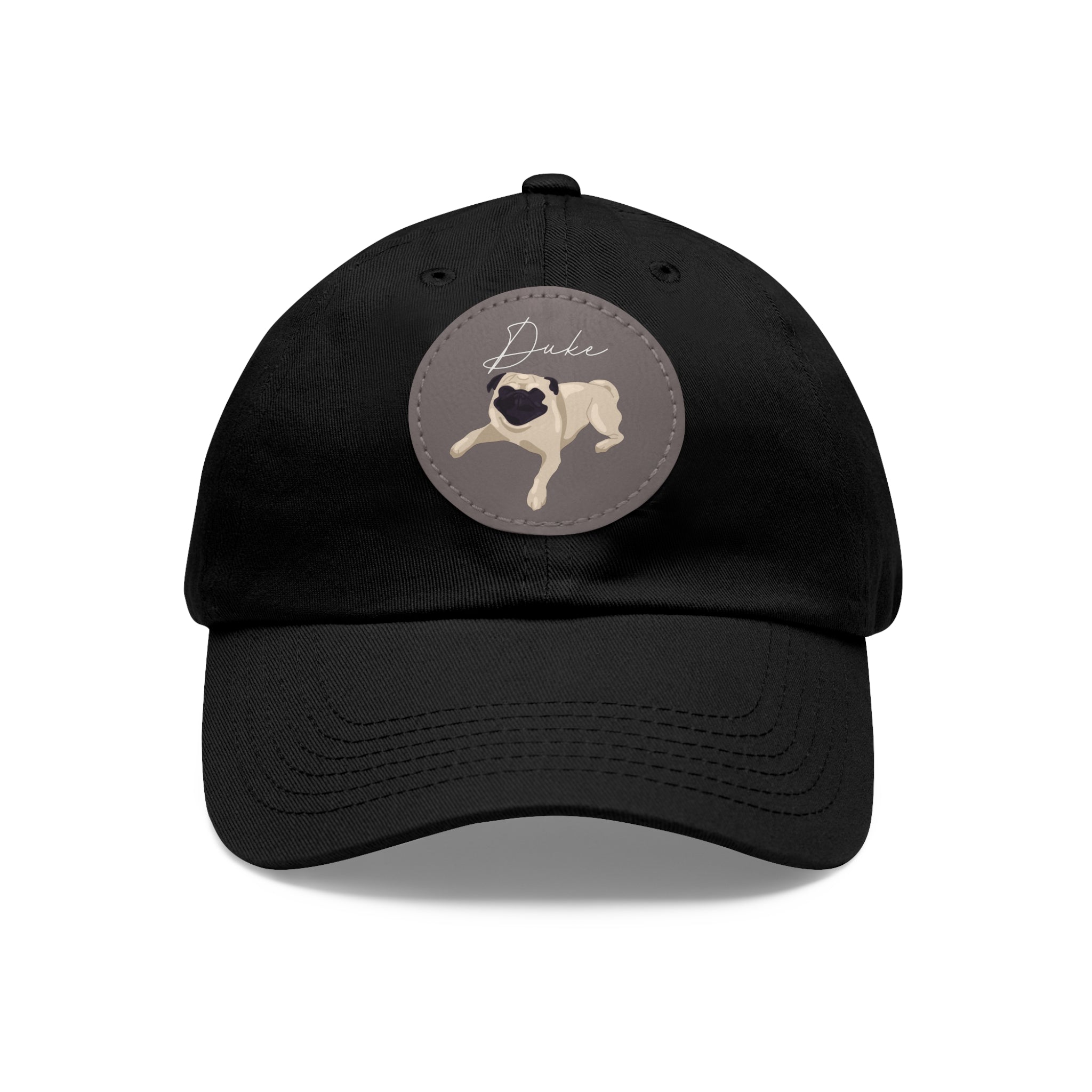 Baseball Hat with Leather Patch and custom portrait