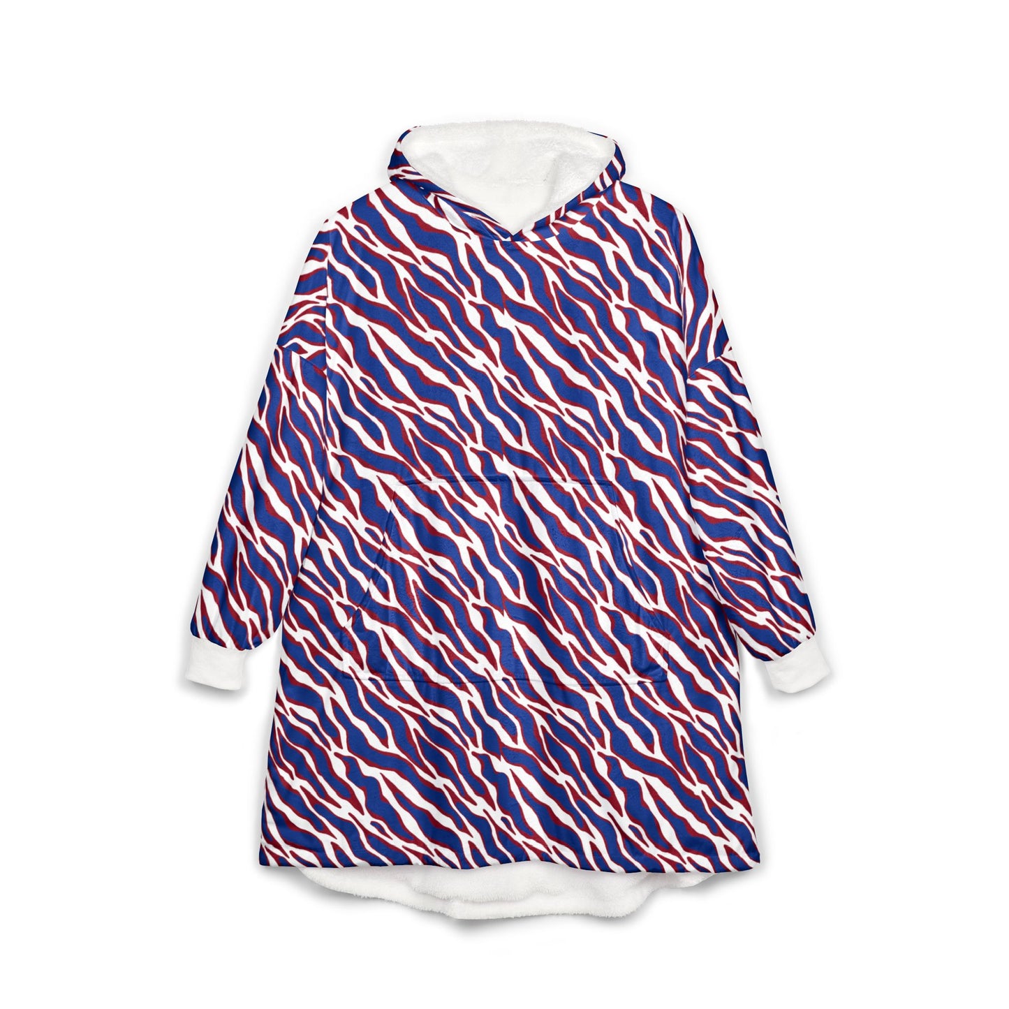 Think Fleece Lined Patterned Blanket Hoodie