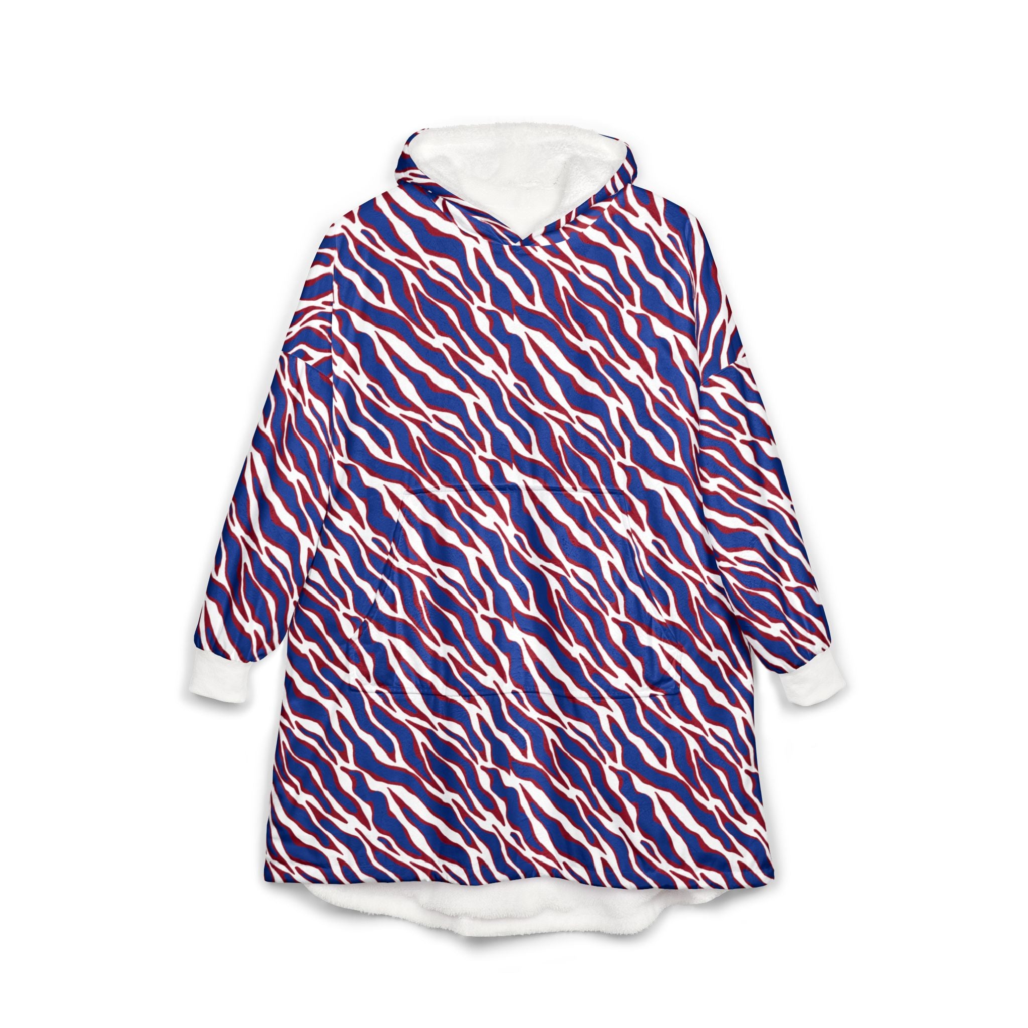 Think Fleece Lined Patterned Blanket Hoodie