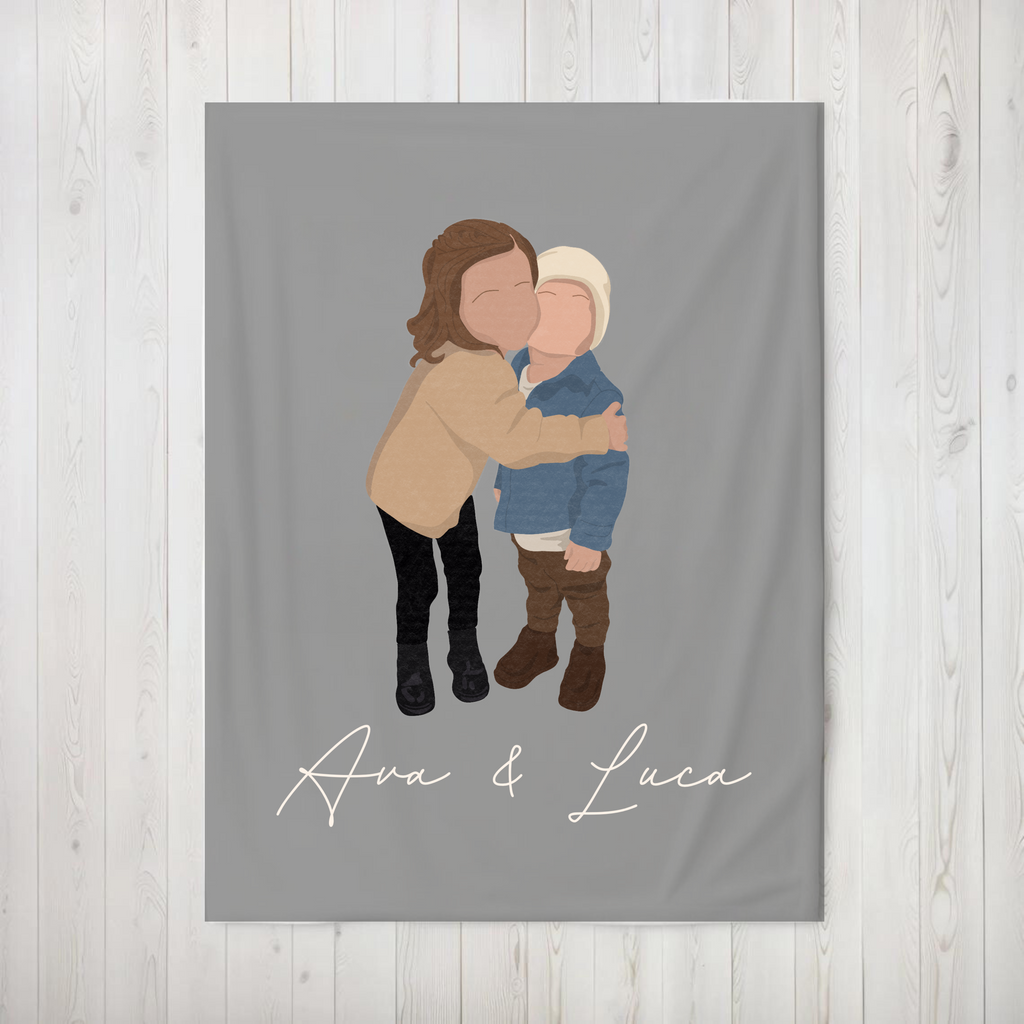 50x60" Plush Blanket with custom portrait