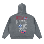 BE QUIET BUFFALO IS PLAYING Sparkles Full Zip Boxy Hoodie