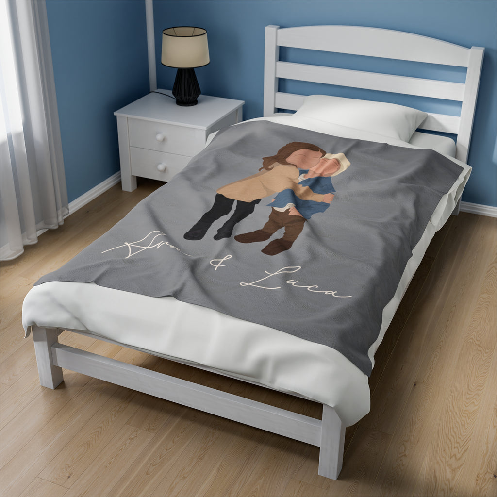 50x60" Plush Blanket with custom portrait