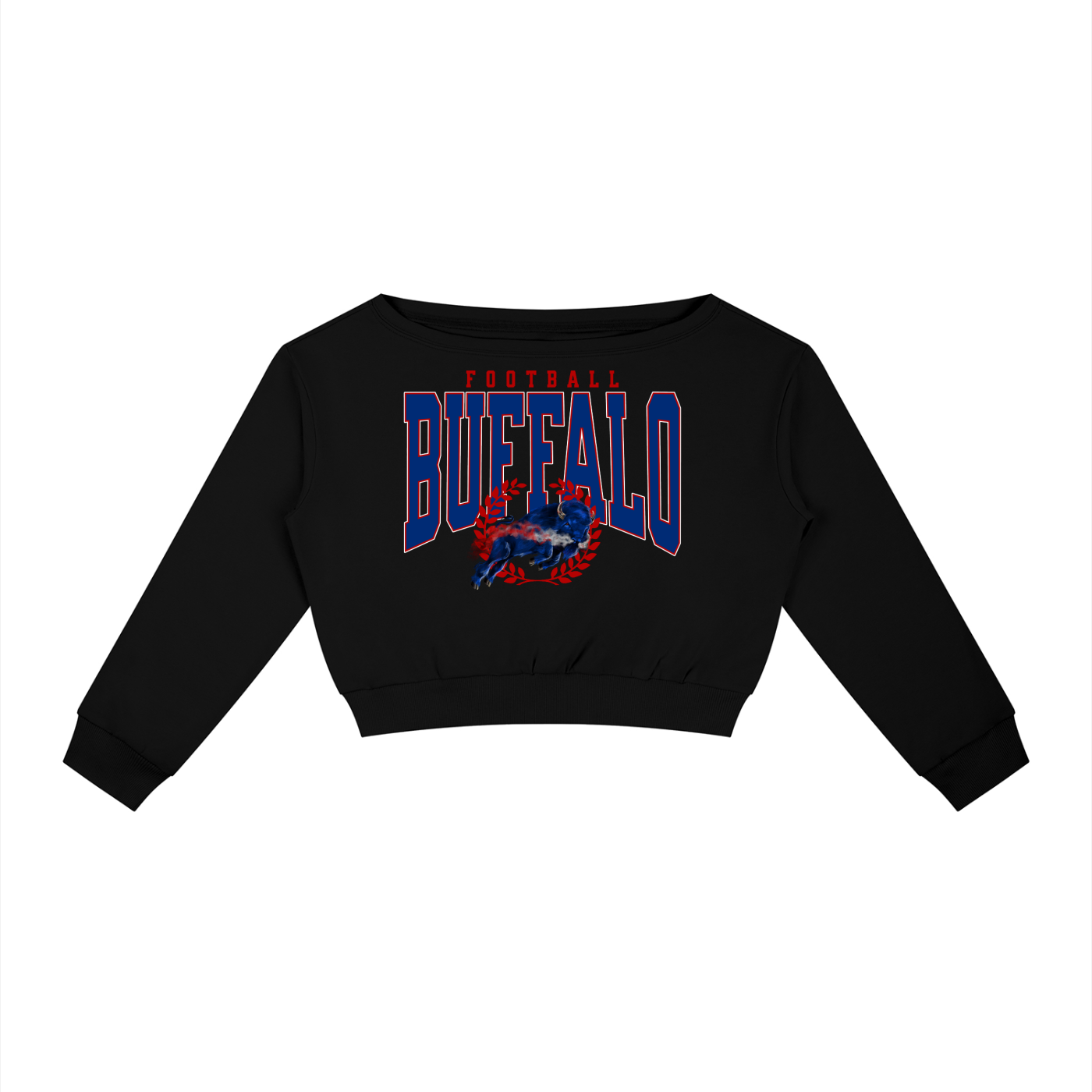 Buffalo Football Off-Shoulder Sweatshirt
