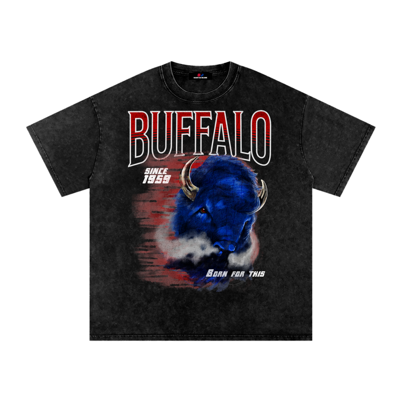 Buf Born For This Original Vintage Washed Oversized T-Shirt