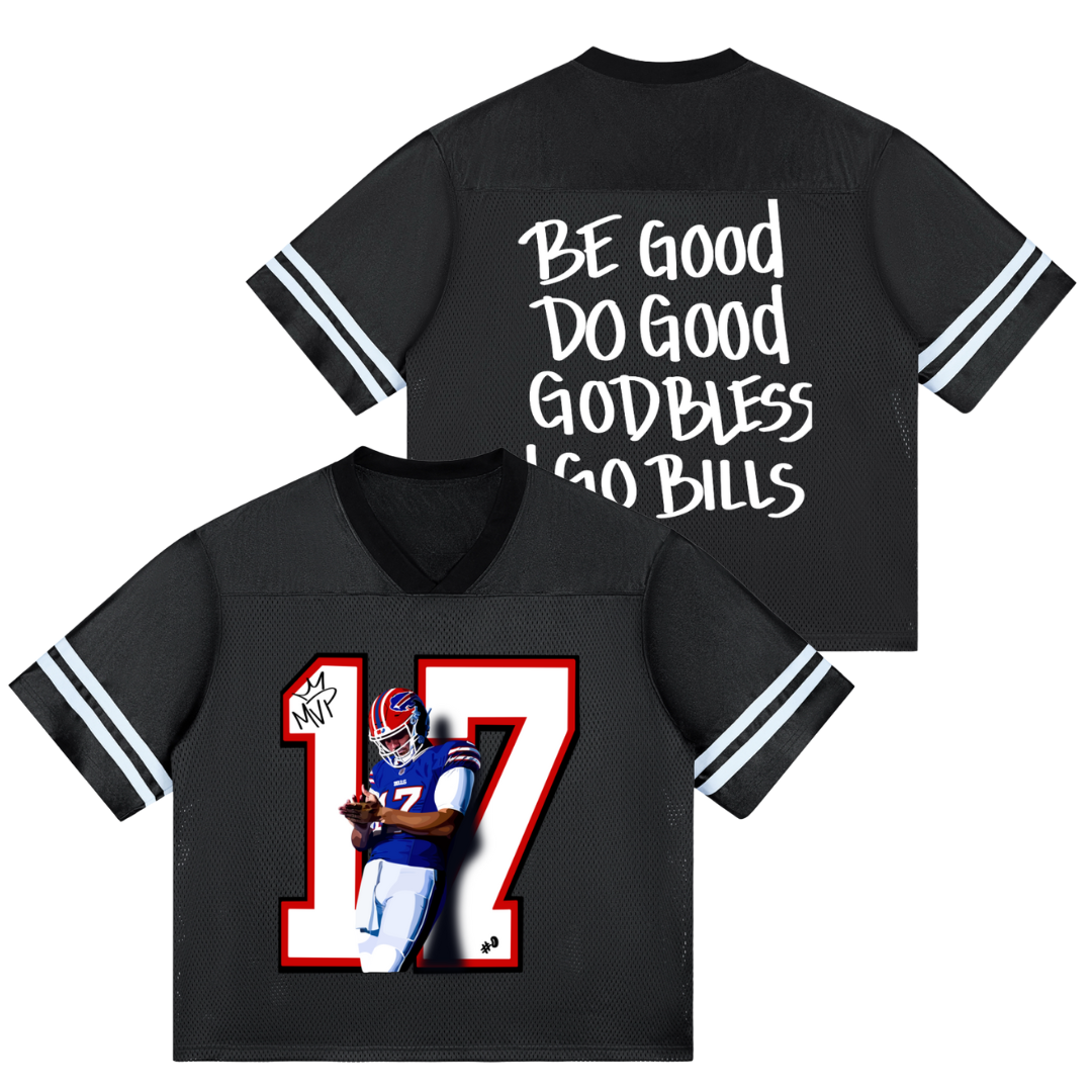 MVP Red Helmet Black Boxy Fit Football Jersey