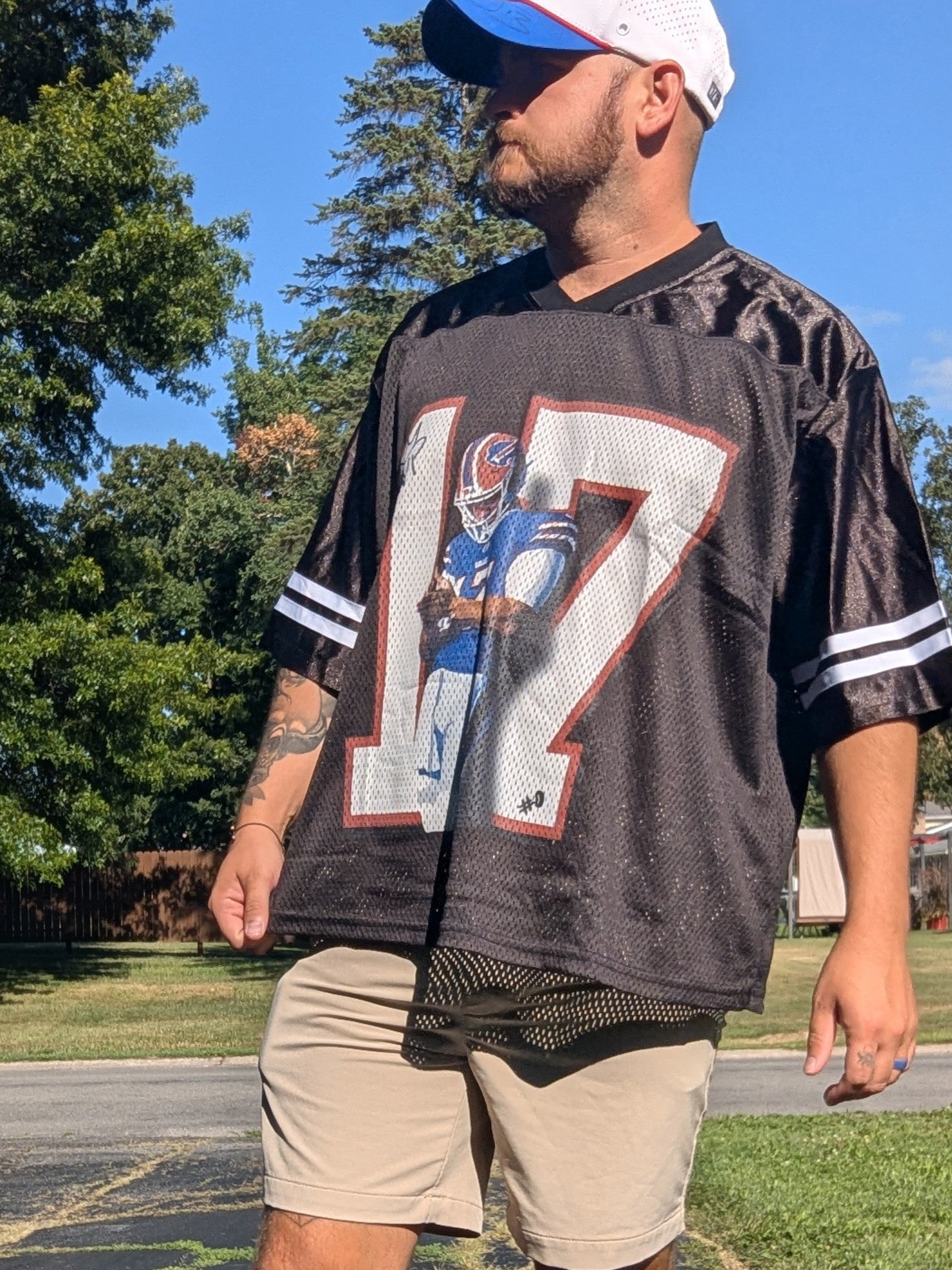 MVP Red Helmet Black Boxy Fit Football Jersey