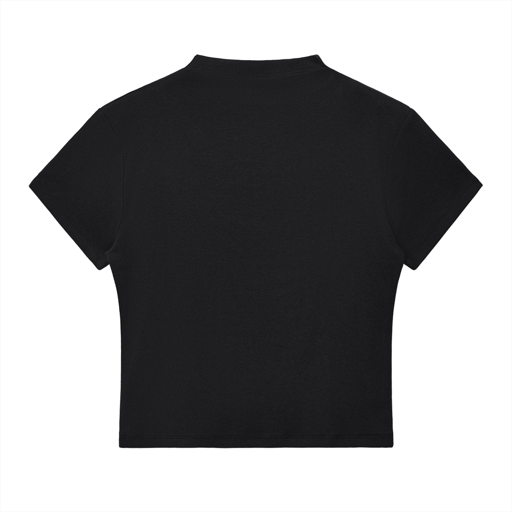F#@K THE HATERS Slim Fit Mock Neck Baby Tee