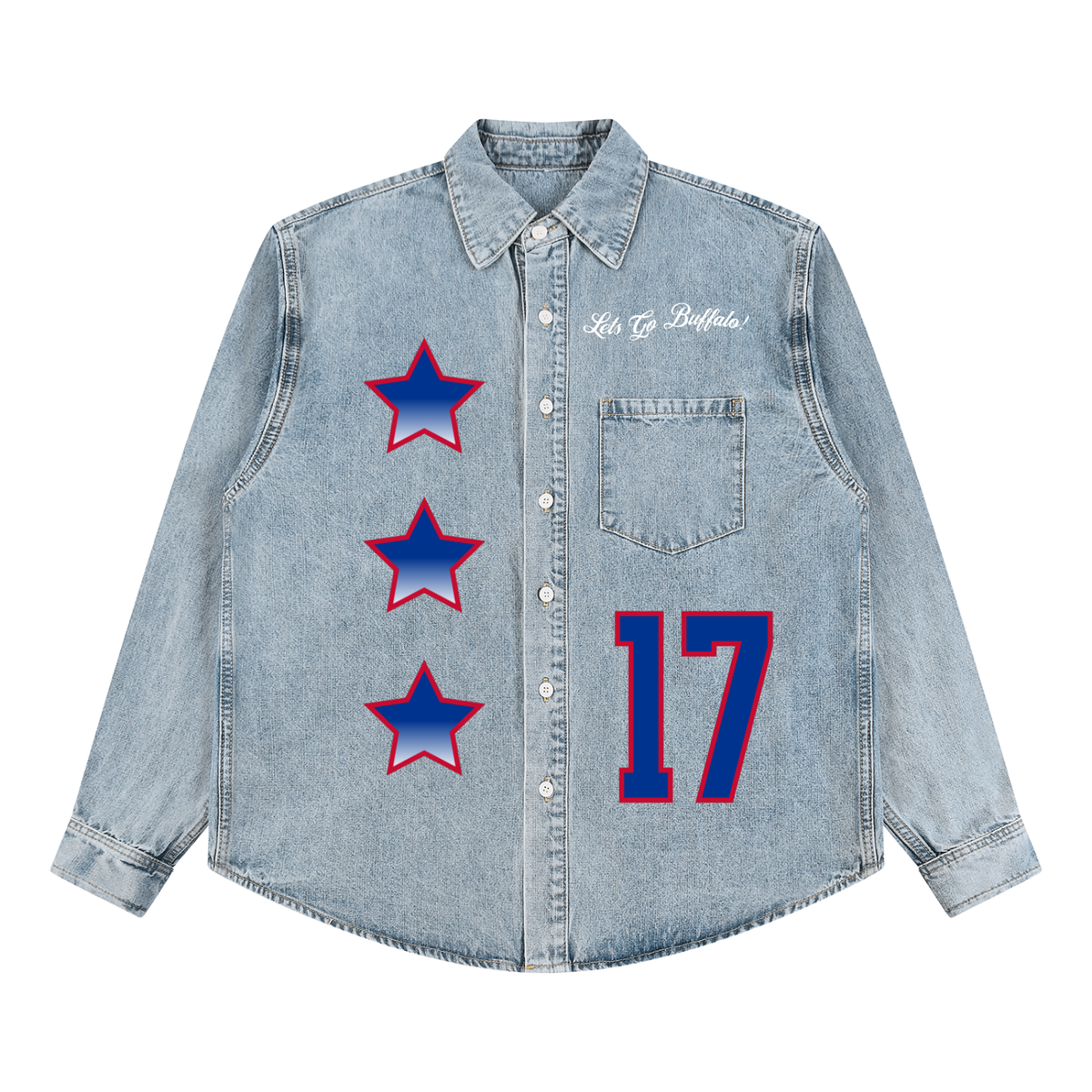 Buffalo Football Vintage Wash Denim Shirt