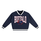 Buffalo Varsity V-Neck Contrast Collar Boxy Sweatshirt