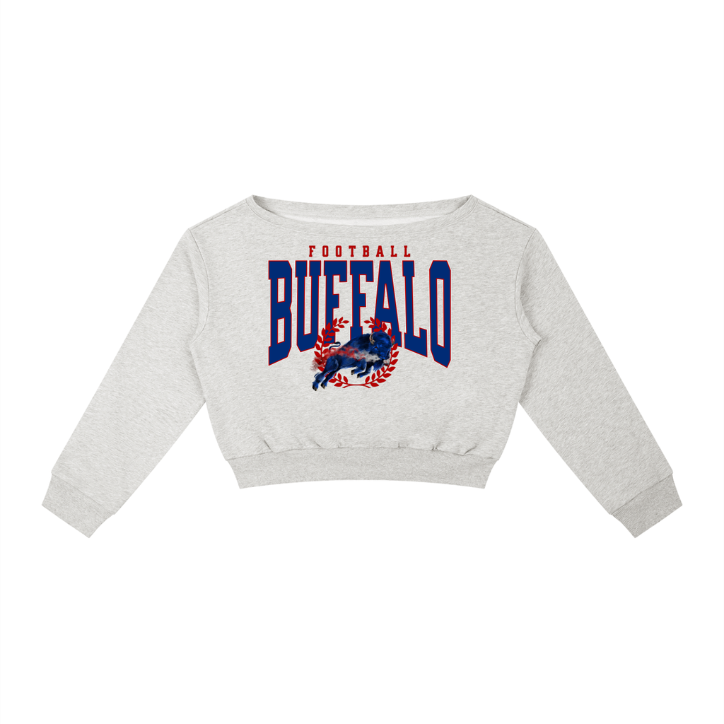 Buffalo Football Off-Shoulder Sweatshirt