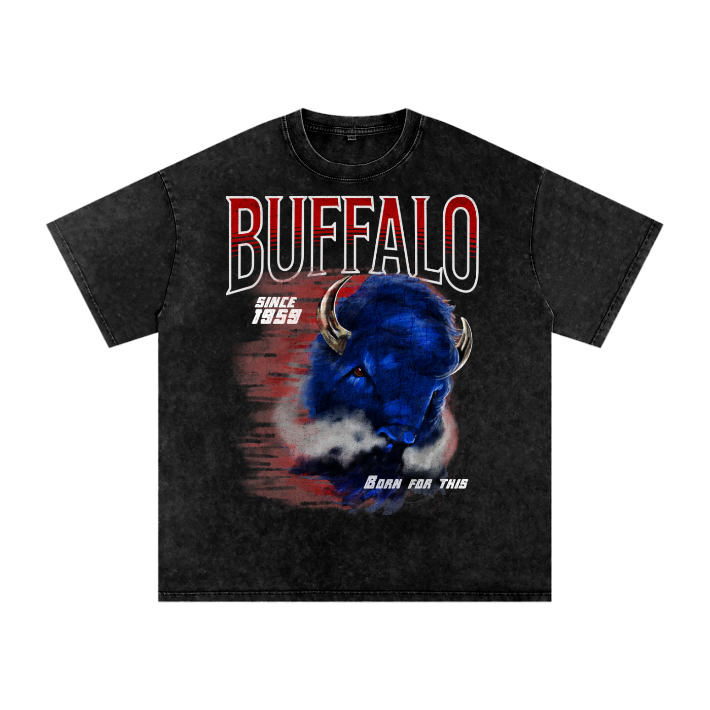 Buf Born For This Original Vintage Washed Oversized T-Shirt