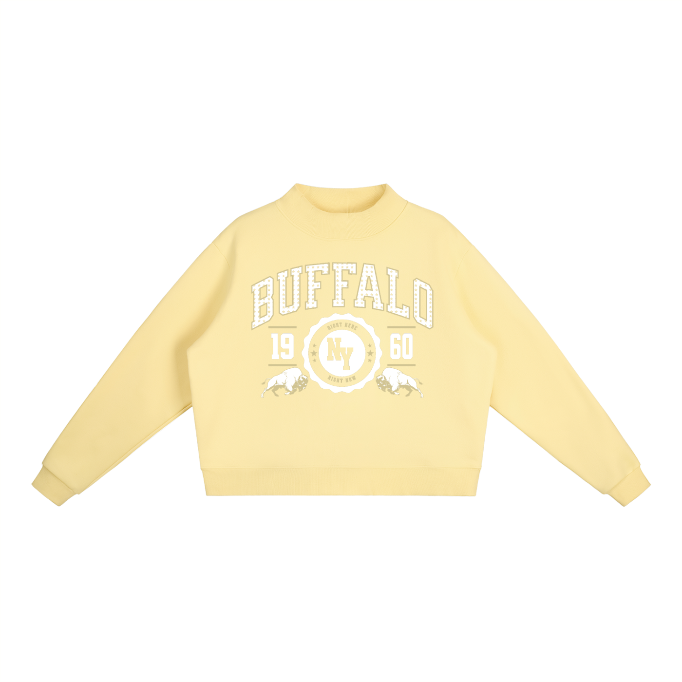 Summer Vibe Butter Yellow Mockneck Sweatshirt